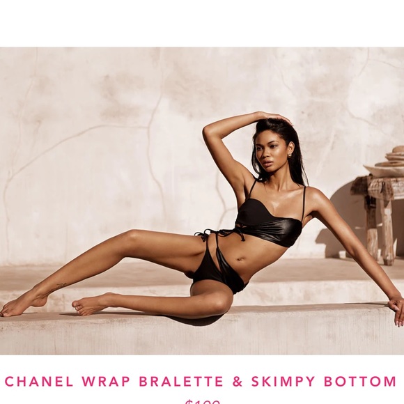 Beach Bunny Chanel Iman Bikini Set Black NWT Various - Picture 2 of 9